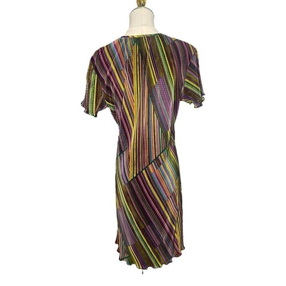 Vintage Robbie Bee Women’s Large Tiered Wrap Dress Multicolor Ribbed 90s - Picture 5 of 6